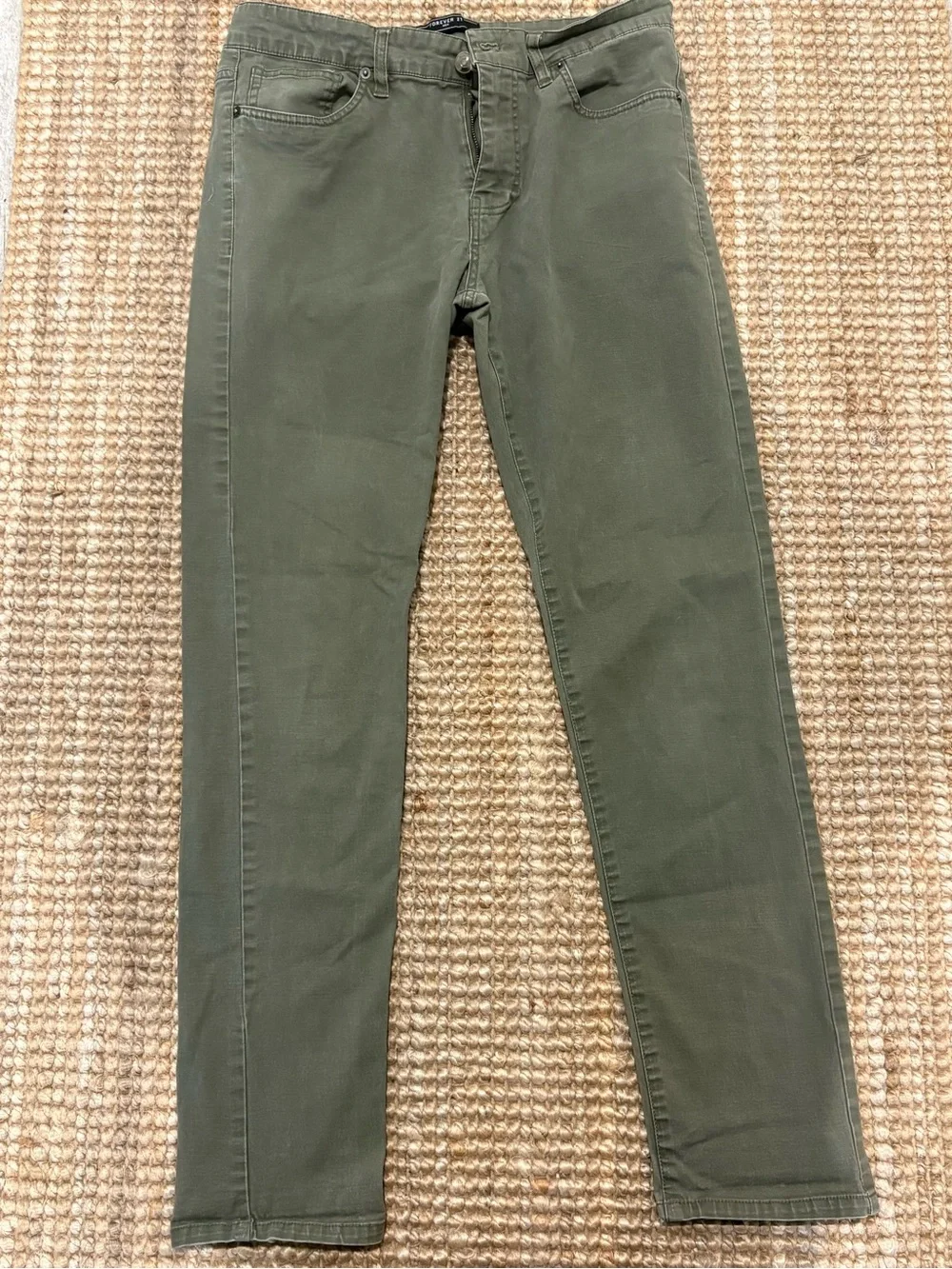 Men's Slim Jeans in Olive Green